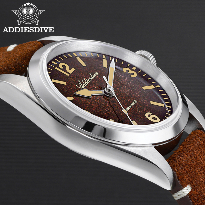 ADDIESDIVE 36MM 200M Waterproo - огляд і ціна Suede Strap Watch